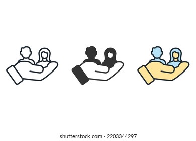 Symbol für soziale Sicherheit, Vektorelemente für Infografik-Web