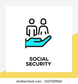 SOCIAL SECURITY AND ILLUSTRATION ICON CONCEPT