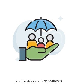 Social security Vector Filled Outline Icon design illustration. EPS 10 File on White background