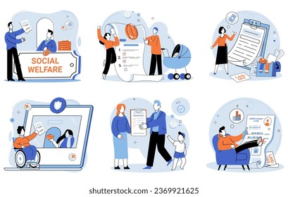 Social security. Vector illustration. Progress in social security leads to improvement overall well-being Social security initiatives drive positive changes in communities Taking action is necessary