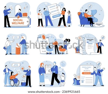 Social security. Vector illustration. Safeguarding well-being citizens is primary objective social security Precautionary measures contribute to overall effectiveness social security Careful