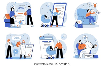 Social security. Vector illustration. Taking precautions is essential for maintaining social security and stability Careful planning and implementation are vital for development social security
