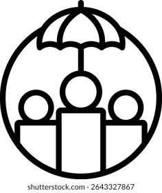Diseño de íconos de línea de Vector del Seguro Social