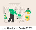 Social services abstract concept vector illustration. Social work assistance, public welfare service, organization, help people, child support, disabled senior, volunteering abstract metaphor.