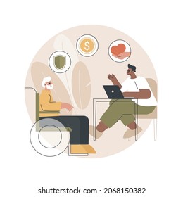 Social services abstract concept vector illustration. Social work assistance, public welfare service, organization, help people, child support, disabled senior, volunteering abstract metaphor.