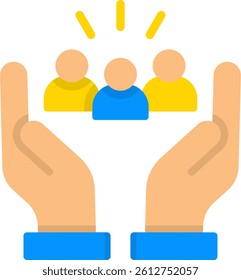 Social Services Icon Flat Vector Illustration
