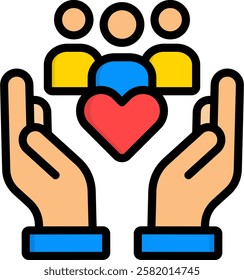Social Services Icon Lineal Color Vector Illustration
