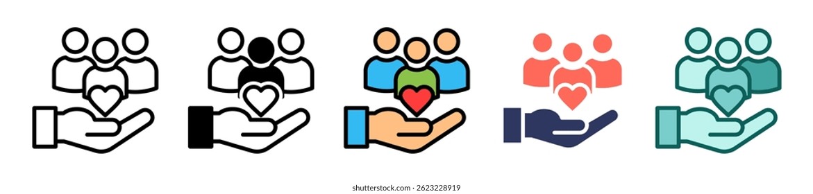 Social Services Icon Multiple Vector Illustration