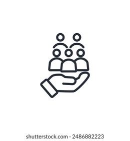 social services icon. vector.Editable stroke.linear style sign for use web design,logo.Symbol illustration.