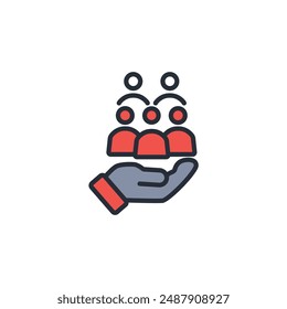 social services icon. vector.Editable stroke.linear style sign for use web design,logo.Symbol illustration.