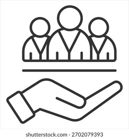 Social Services Outline Icon Vector Illustration