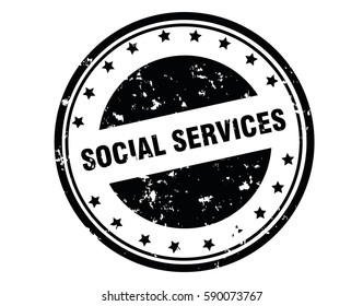 Social services stamp sign seal logo