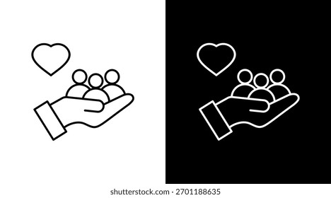 White Icon Set Design für Social Services