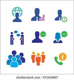 social set on white background