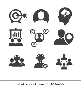 social set on white background