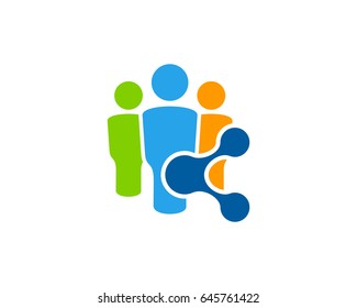 Social Share Icon Logo Design Element