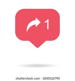 Social share, send, data, como símbolo para la web. Signo de botón de medios, medios de red aislados de diseño plano.
