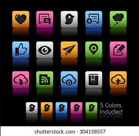 Social Sharing and Communications // ColorBox Series ---- The Vector file includes 5 color versions for each icon in different layers --