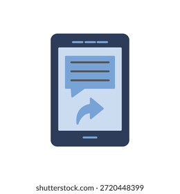 Social sharing flat icon for content distribution, online interaction, and digital communication. Clean flat design ideal for apps, websites, UI, and modern platforms.