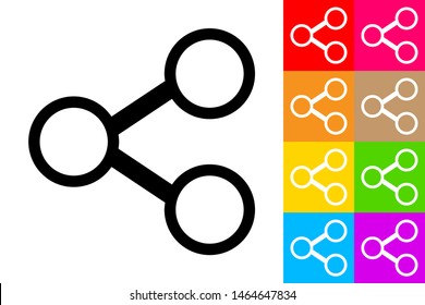 Social Sharing. Line Icon With Different Color Background.