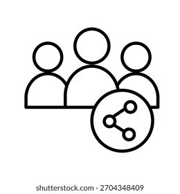 Ilustración vectorial de iconos de esquema de uso compartido social