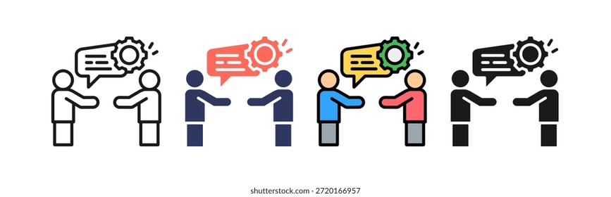 Icono de habilidades sociales Ilustración vectorial múltiple