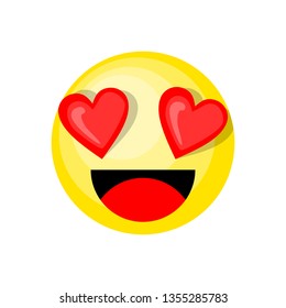 Social smile expression collection.
Abstract funny love flat style emoji emoticon reactions color icon