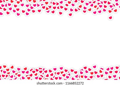 Social and smm background. Love symbol icons on white backdrop.