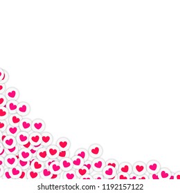 Social and smm background. Love symbol icons on white backdrop.