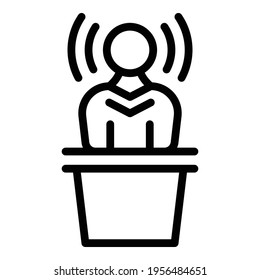Social speaker icon. Outline Social speaker vector icon for web design isolated on white background