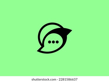 social speech with a bird and bubble chat icon