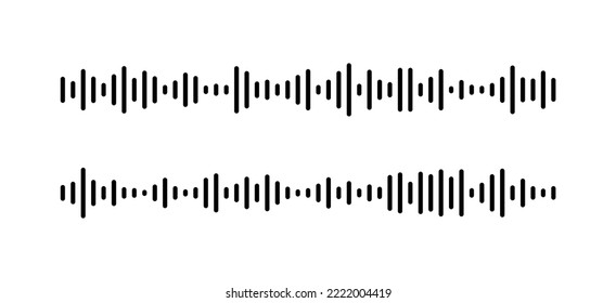 Social Speech Message. Audio Wave Of Voice. Volume Equalizer Icon With Spectrum Noise. Podcast Soundwave Line. Record Music Player. Shape Of Mobile Talk Track. Vector Illustration.