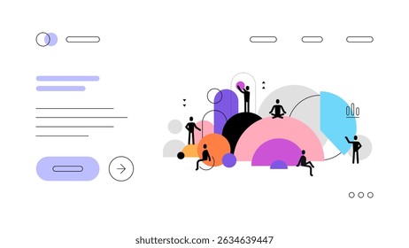 Social statistics. Sociology and research. Flat illustration. Webpage template. Vector file.