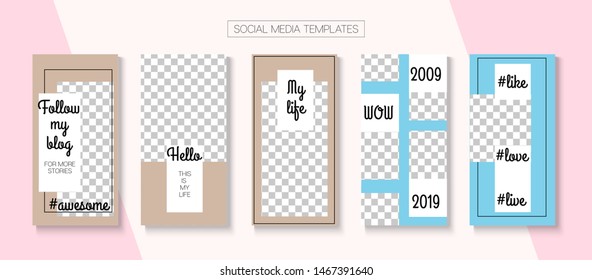 Social Stories Cool Vector Layout. Online Shop Luxury Graphic Apps. Blogger Simple Covers, Social Media Kit Template. Tech Sale, New Arrivals Story Layout. Social Media Stories VIP Layout
