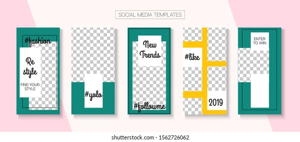 Social Stories Coole Vektorgrafik. Blogger Modern Cards, Social Media Kit-Vorlage. Online Shop Mode Grafik Werbung. Trendy Sale, New Arrivals Story Layout. Social Media Stories VIP-Layout