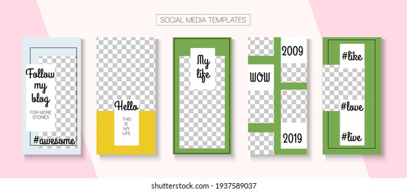 Historias Sociales Muy Genial Diseño Vector. Venta Mínima, Diseño De La Historia De Los Nuevos Llegados. Ver en línea el teléfono de invitación VIP rico. Concepto de moda blogger, plantilla de kit de medios sociales. Diseño VIP de historias de medios sociales