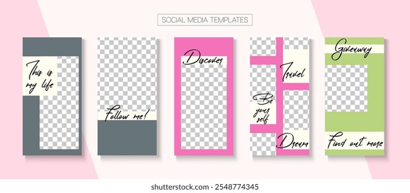 Social Stories Cool Vector Layout. Blogger Funky Cards, Social Media Kit Template. Online Shop Rich VIP Graphic Mobile. Tech Sale, New Arrivals Story Layout. Social Media Stories VIP Layout