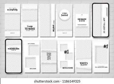 Social stories template. Editable torn paper design. Lifestyle concept.