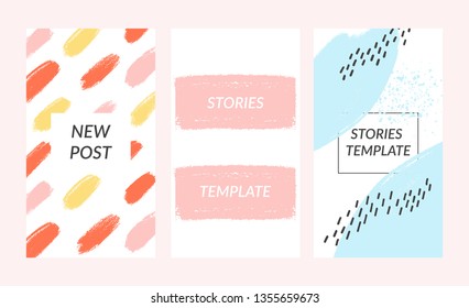 Social stories template. Editable torn paper design. Lifestyle concept.