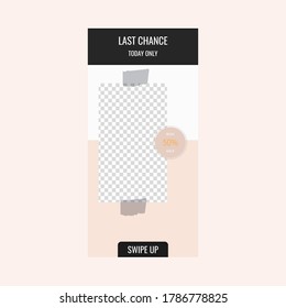 Social stories template. Trendy editable template for social networks stories, vector illustration. Design backgrounds for social media.