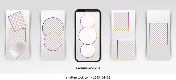 Social stories template. Vector.