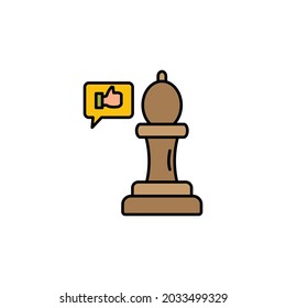 social strategy line colored icon. Signs and symbols can be used for web, logo, mobile app, UI, UX