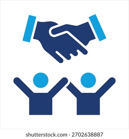 Ilustración vectorial de icono azul plana de Asistencia social