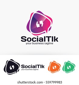 Social Talk Logo Design. Communication And Online Chat Logo Concept. Vector Logo Template