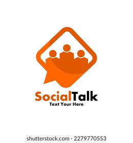 Social talk logo template illustration