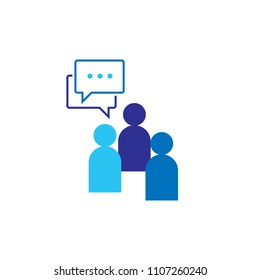 Social talk network group logo symbol. People Icon. Business corporate team working together. Crowd sign. Leadership or community concept. Vector illustration in flat style.