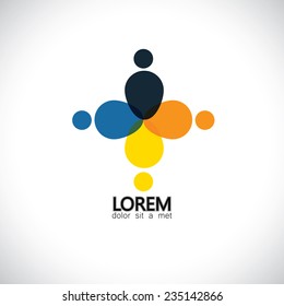 social team of children & people community  concept vector icon. This abstract design also represents team spirit cooperation alliance bonding engagement partnership community leadership