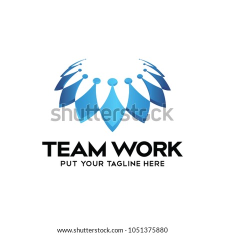 Social Team Network Logo design vector. Teamwork logotype