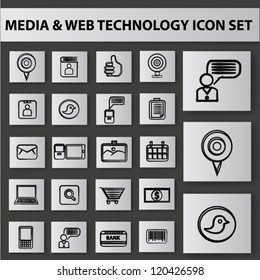 Social and technology Icon set,Vector