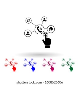 Social technology network multi color icon. Simple glyph, flat vector of touch screen icons for ui and ux, website or mobile application